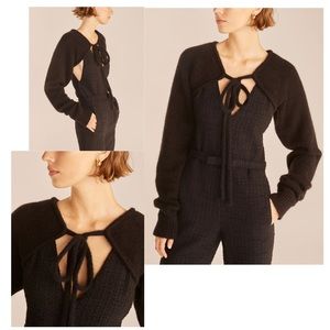 Rebecca Taylor • Shrug Tie-Neck Sweater • Black